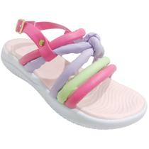 Sandália Rasteira Infantil Menina Casual Multi Tiras Kidy 191-1043