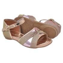 Sandália Rasteira Infantil Menina Laço Dia-a-Dia Escola