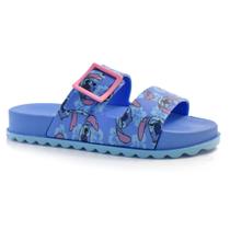 Sandália Rasteira Infantil Stitch Grendene Disney Summer Azul 23198