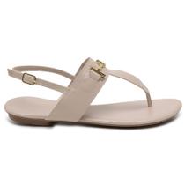 Sandalia Rasteira Luiza Detalhe em Dourado e Tiras Atras Sandalia Rasteira Luiza Detalhe em Dourado e Tiras Atras