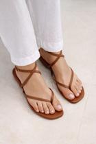 Sandália Rasteira Minimalista Tiras Finas Gladiadora Fivela Sandália Rasteira Minimalista Tiras Finas Gladiadora Fivela