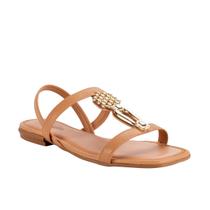 Sandália Rasteira Mississipi Bico Quadrado Pedraria MF311