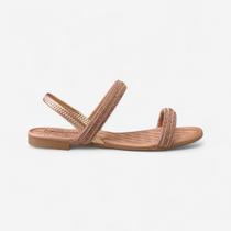 Sandália Rasteira Mississipi Com Strass Rosê Sandália Rasteira Mississipi Com Strass Rosê