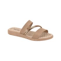 Sandália Rasteira Modare Ultra Conforto Tiras Metalizado Tamanho:34Cor:Nude