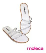 Sandália Rasteira Moleca de tiras Transparente/Branco Ref.: 5464.102