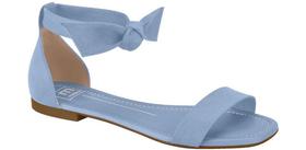 Sandália Rasteira Moleca em Camurça com Amarração 5435.414 Sandália Rasteira Moleca em Camurça com Amarração 5435.414