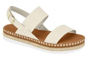 Sandália Rasteira Moleca Flatform Feminino Cor Creme Off White