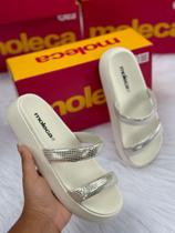 Sandália Rasteira Moleca Original Feminina Flat Com Tiras