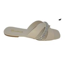 Sandalia Rasteira Slide Com Brilho Casual Dia a Dia Santinelli 89914 Sandalia Rasteira Slide Com Brilho Casual Dia a Dia Santinelli 89914