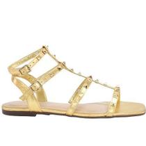 Sandália Rasteira Solis Cristal Ouro 4997639