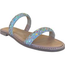 Sandália Rasteira Strass Verão Tendência Moda 2277.71517 Lia Line Bege