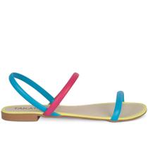 Sandália Rasteira Tiras Flat Multicolor Leve Macia A7.13 C Sandália Rasteira Tiras Flat Multicolor Leve Macia A7.13 C