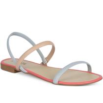 Sandália Rasteira Tiras Flat Multicolor Leve Macia A7.13 C