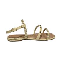 Sandália Rasteira Via Scarpa Tira Trança Sparkle