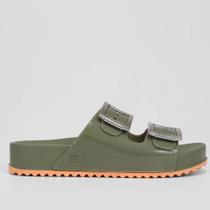 Sandália Rasteira Zaxy Partner Fivela Feminina - Verde