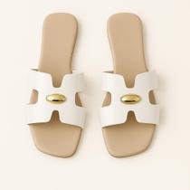 Sandália Rasteirinha Feminina Chinelo Verniz Simples Dia a Dia Casual Leve Confortavel Barato