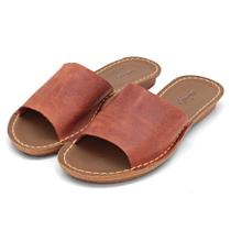 Sandália Rasteirinha Feminina Couro Chinelo Confortável