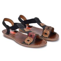 Sandália Rasteirinha Feminina Em Couro com detalhes Confortavel Sandália Rasteirinha Feminina Em Couro com detalhes Confortavel