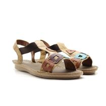 Sandália Rasteirinha Feminina Em Couro Elástico Confortável