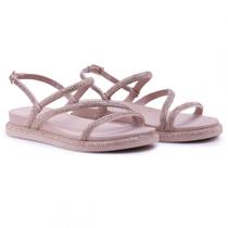 Sandália Rasteirinha Feminina Moda Casual Sola Leve Macia Tiras Fivela Estilo Conforto - YES ME