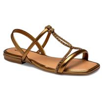 Sandália Rasteirinha Mississipi Feminina Metalizada MF842 Sandália Rasteirinha Mississipi Feminina Metalizada MF842