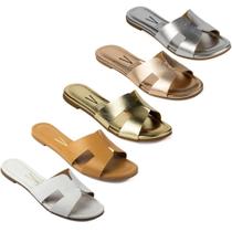 Sandália Rasteirinha Vizzano Feminina Brilho Original 6371