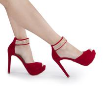 Sandália Re&Ton Meia Pata Salto Alto Fino Feminina MP25