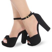 Sandália Re&Ton Meia Pata Salto Grosso Nozinho Feminina MP14