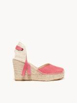 Sandália Romero Anabela 10 cm Camurça Rosa Fúcsia Sandália Romero Anabela 10 cm Camurça Rosa Fúcsia
