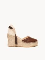Sandália Romero Anabela 10 cm Napa Marrom Escuro