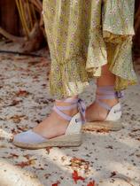 Sandália Romero Anabela 5 cm Camurça Lilás Sandália Romero Anabela 5 cm Camurça Lilás