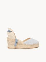 Sandália Romero Anabela 8 cm Camurça Azul Claro Sandália Romero Anabela 8 cm Camurça Azul Claro