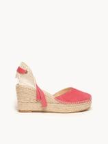 Sandália Romero Anabela 8 cm Camurça Rosa Fúcsia Sandália Romero Anabela 8 cm Camurça Rosa Fúcsia
