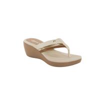 Sandália Saltinho Feminino Dijean Off White/Ouro