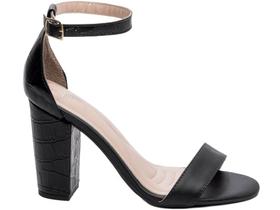 Sandália Salto 8,5cm - Elegância Noturna em Preto Croco