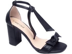 Sandalia Salto 8,5cm Luxo e Glamour de Amarrar Preto