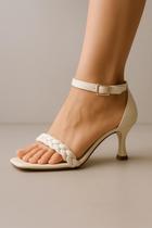 Sandália Salto Alto 8cm Taça Open Toe Confort Trança Shekinah Tendência Trançado Macio 031