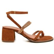 Sandália Salto Alto Feminino Bloco Quadrado Confortável