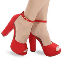 Sandália Salto Alto Grosso Meia Pata Feminina P35