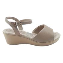 Sandalia Salto Anabela Medio Piccadilly Leve Macia Confortavel