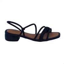 Sandalia salto baixo adulto feminino mississipi q9671 preto