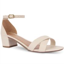 Sandália Salto Baixo Grosso Tira em X Super Confortavel