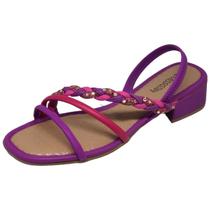 Sandália Salto Baixo Trançada com Brilho Mississipi Q8002