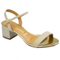 Sandália salto bloco baixo glitter shine vizzano