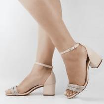 Sandália Salto Bloco Brilho Sandália Salto Bloco Brilho