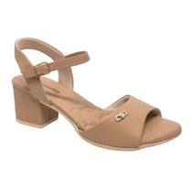 Sandália Salto Bloco Casual Feminino Comfortflex 23-57402 Bege Sandália Salto Bloco Casual Feminino Comfortflex 23-57402 Bege