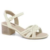 Sandália Salto Bloco Casual Feminino Comfortflex 24-56405 Creme Sandália Salto Bloco Casual Feminino Comfortflex 24-56405 Creme