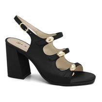Sandália Salto Bloco Casual Feminino Ramarim 2541205 Preto