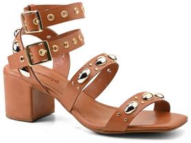 Sandalia salto bloco com metais doce maca - d231stb -