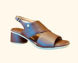 Sandália Salto Bloco Couro Dália Lia Line